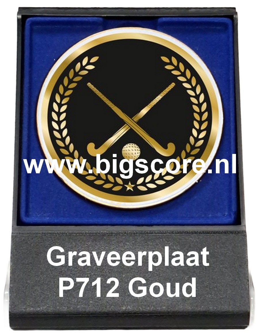 Hockey Acryl in medailledoosje Blauw-Zwart G/Z/B